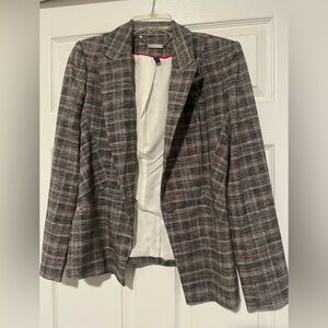 White House Black Market Gray Plaid Blazer
